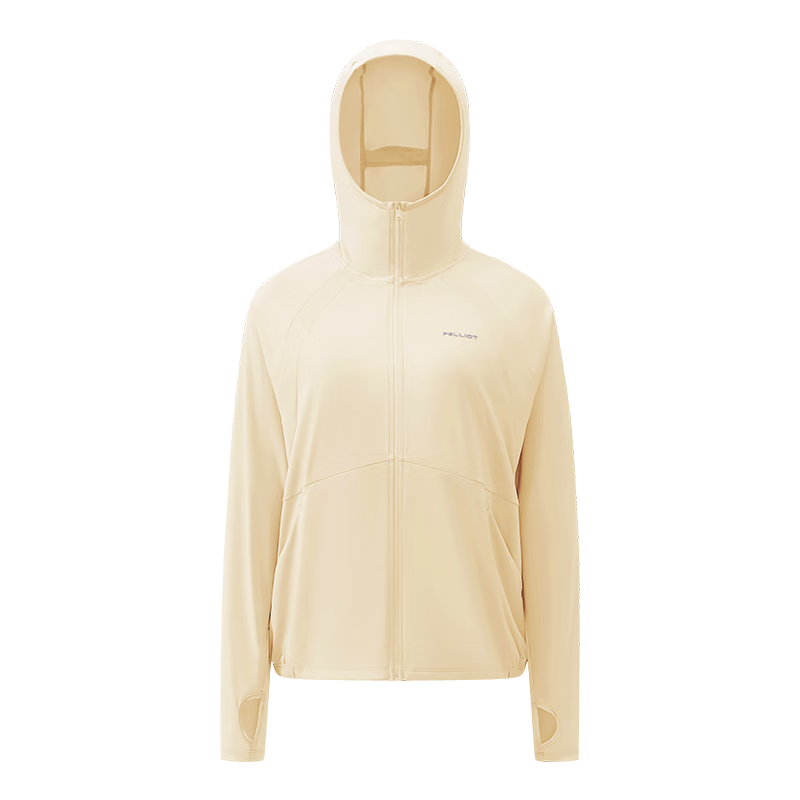 伯希和（Pelliot）【小光盾】防晒衣女春季新款冰丝防晒服皮肤衣宽松运动外套 米白色 S