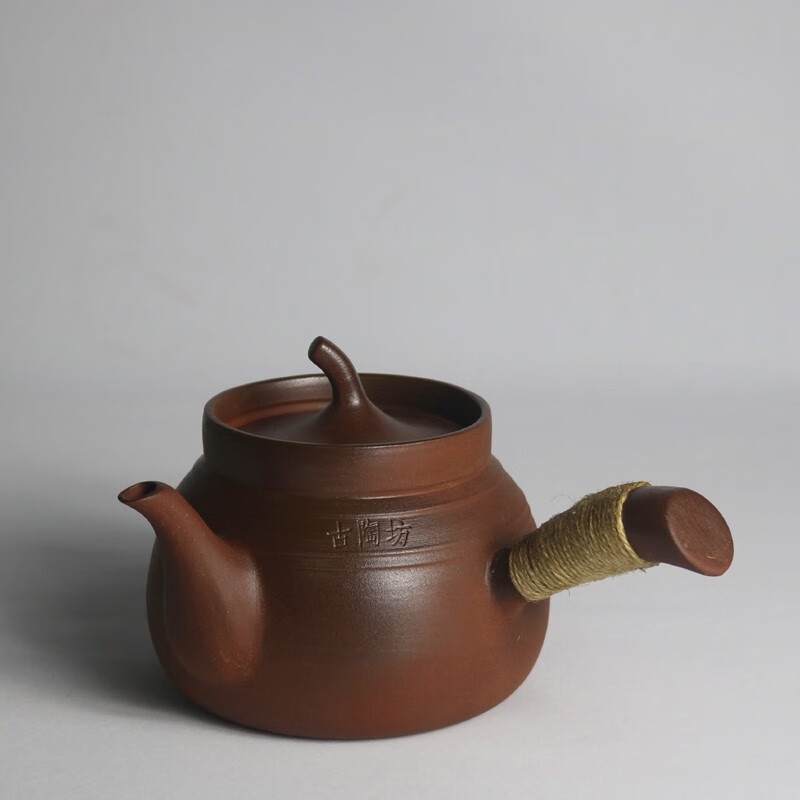 花烛【好物】陶壶煮茶器柴烧老岩泥明火烧水壶粗