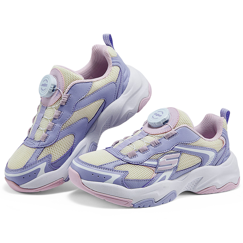 Skechers斯凱奇童鞋躍界機能鞋秋冬運動(dòng)鞋兒童鞋男女童休閑老爹鞋405292L 薰衣草色/LAV 34
