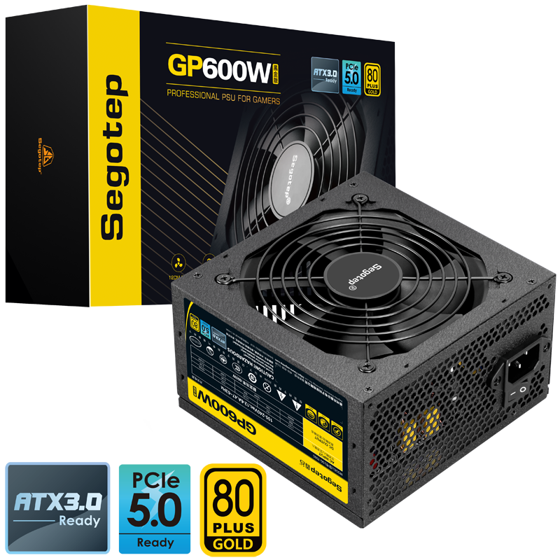 鑫谷（Segotep）额定600W GP700G黑金版电源（金牌认证/宽幅/背线/温控风扇/台式机电脑主机箱游戏电源）