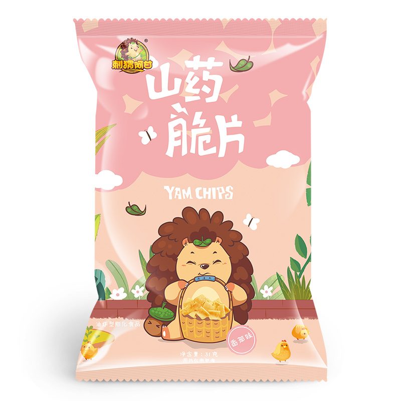 刺猬阿甘山药脆片薄片宿舍追剧解馋办公室下午茶休闲零食独立小包装31g*10 香葱4+番茄3+麻辣3共 10包*1箱