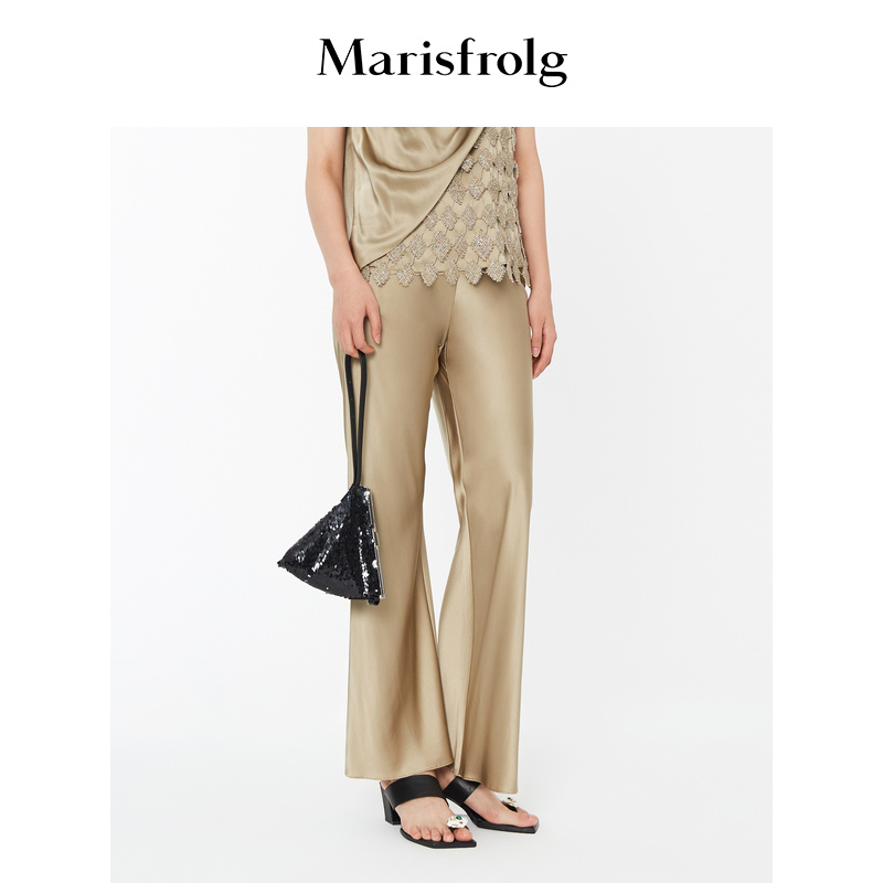 marisfrolg/玛丝菲尔女装冬季新款商场同款休闲裤 香槟色 s