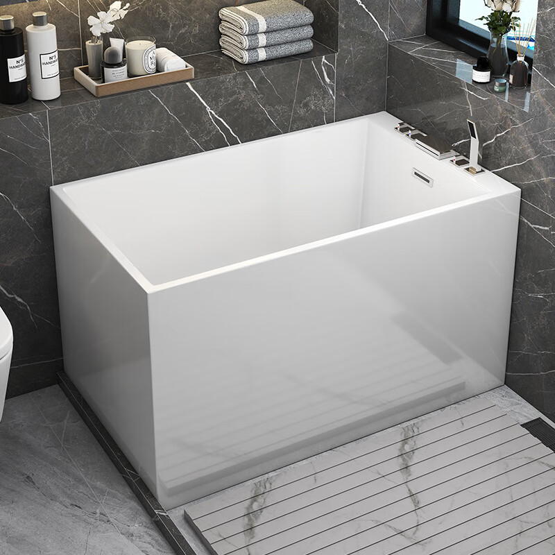 矢向浴缸小户型家用成人独立式淋浴一体网红方形坐式深泡日式小型浴缸