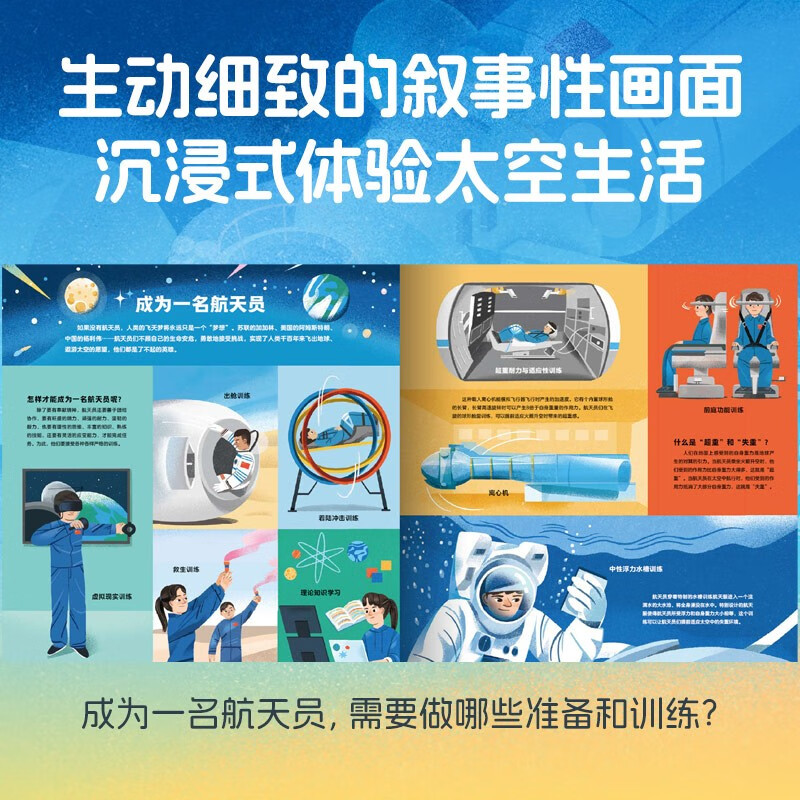 太空我们来啦 套装全3册 精装硬壳书 6-9岁儿童发展科普绘本中国航天科普绘本探索太空深度揭秘航天任务沉浸式体验太空生活幼儿园小学生课外科普书课外阅读详情图