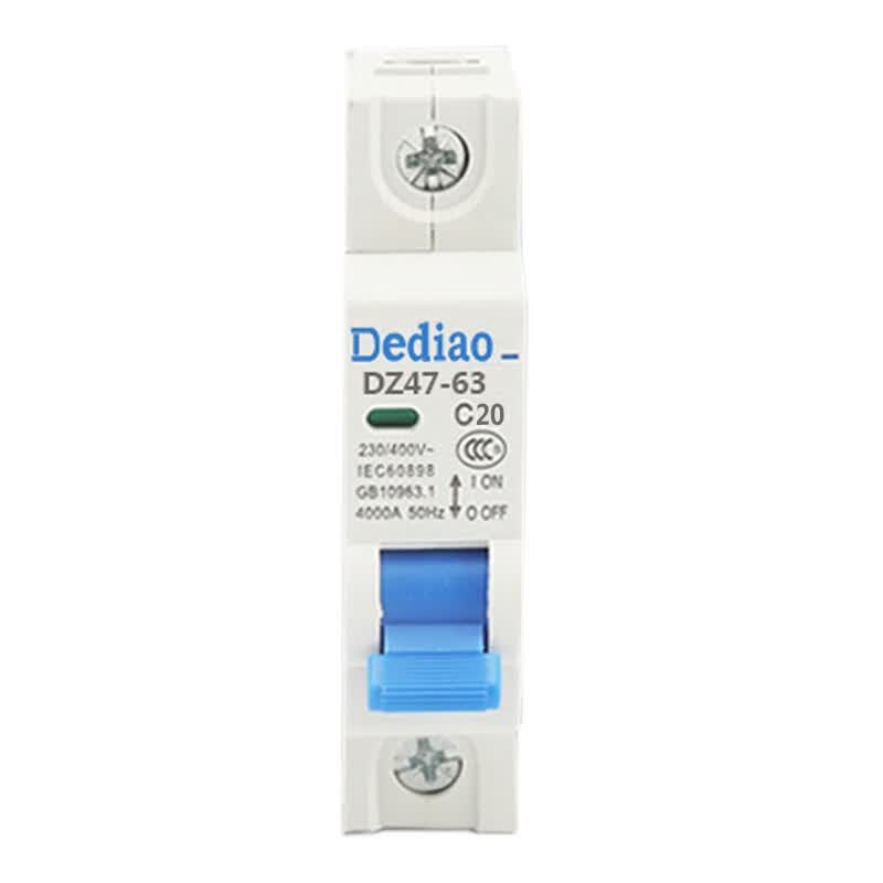 德雕（Dediao） 断路器 空气开关 家用空开 总闸保护开关 单p 2P C型 DZ47-63 1P20A空开