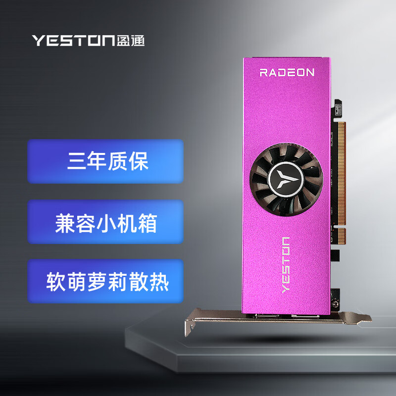 yeston 盈通 RADEON RX 6400 显卡 4GB 粉色
