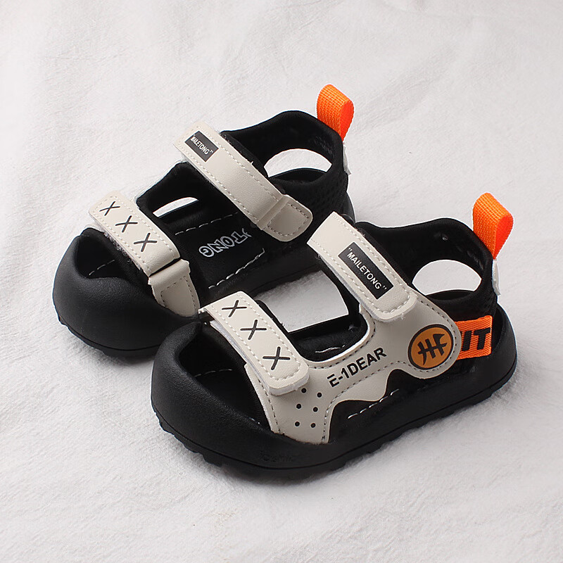 duckkids小黄鸭童鞋宝宝鞋子1-3岁男童包头凉鞋学步鞋软底婴儿凉鞋女