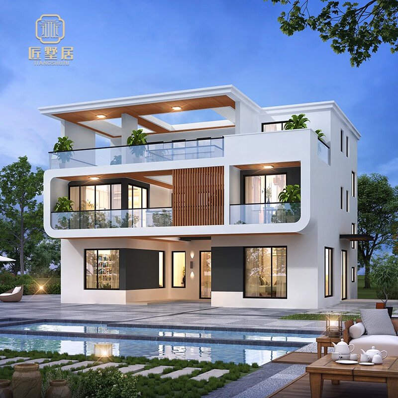 设计图纸三层农村自建房设计图乡村建筑全套样图效果图施工水电图纸