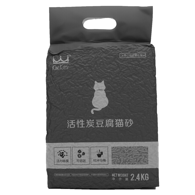 king kitty活性炭豆腐猫砂 除臭无尘强吸水强结团猫咪用品6L 2.4KG