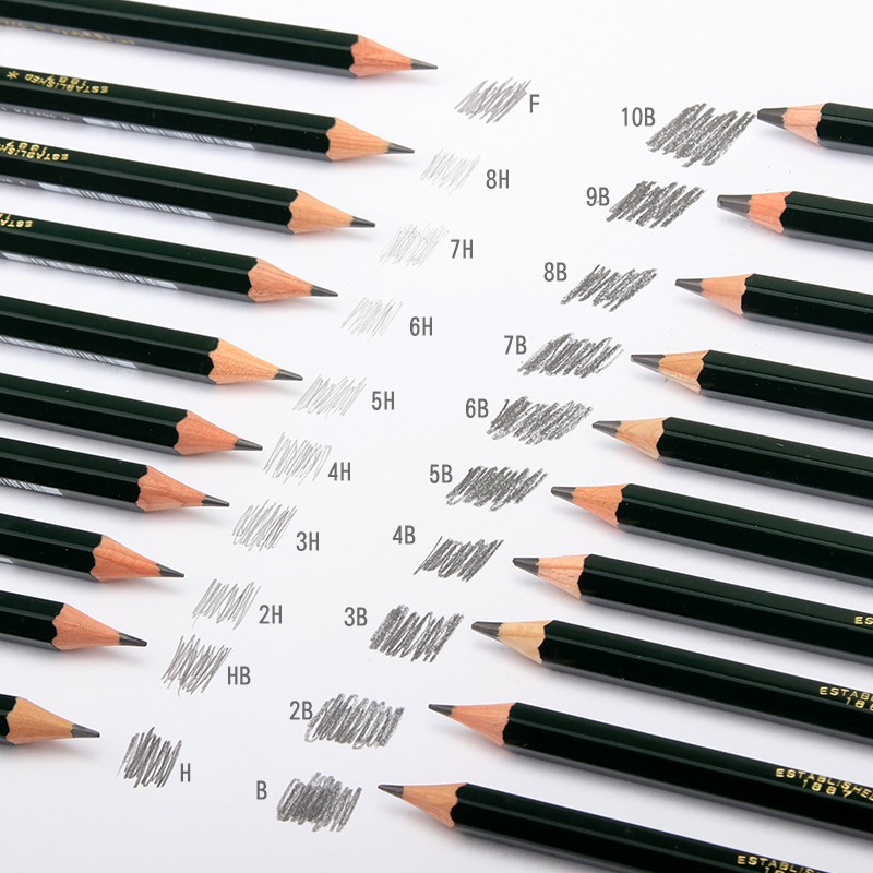 日本进口三菱9800铅笔 三棱素描铅笔美术专用2比8b专业炭笔hb画笔14b牌12单支套装2h初学者 全套18支