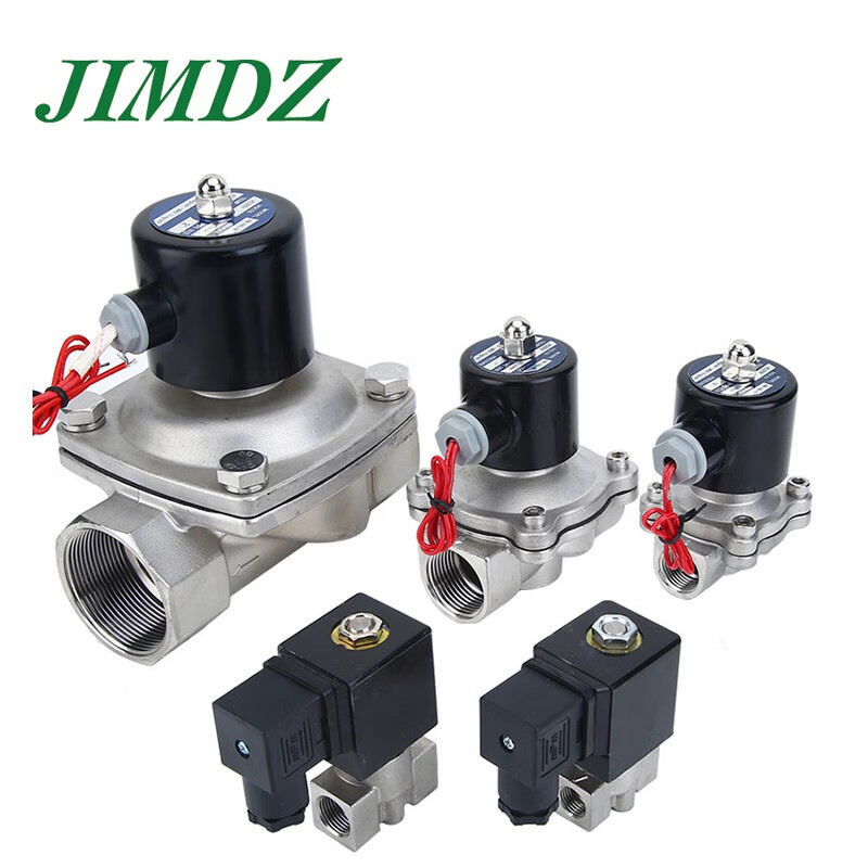 JIMDZ不锈钢电磁阀 304常闭式水阀电动控制管道阀门油阀气阀 DN25 1寸 AC220V