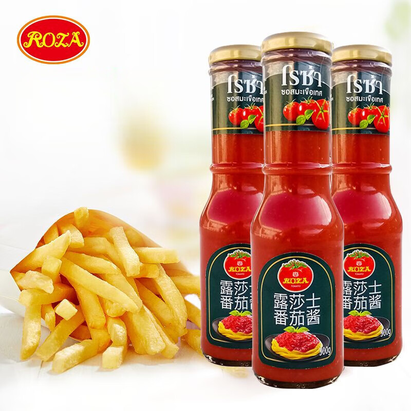 露莎士泰式番茄醬牛排醬意大利面醬披薩醬番茄沙司手抓餅醬 300g*3