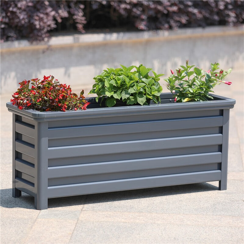 漫生活定制铝合金花箱户外长方形组合铁艺花箱庭院花坛室外特大花盆