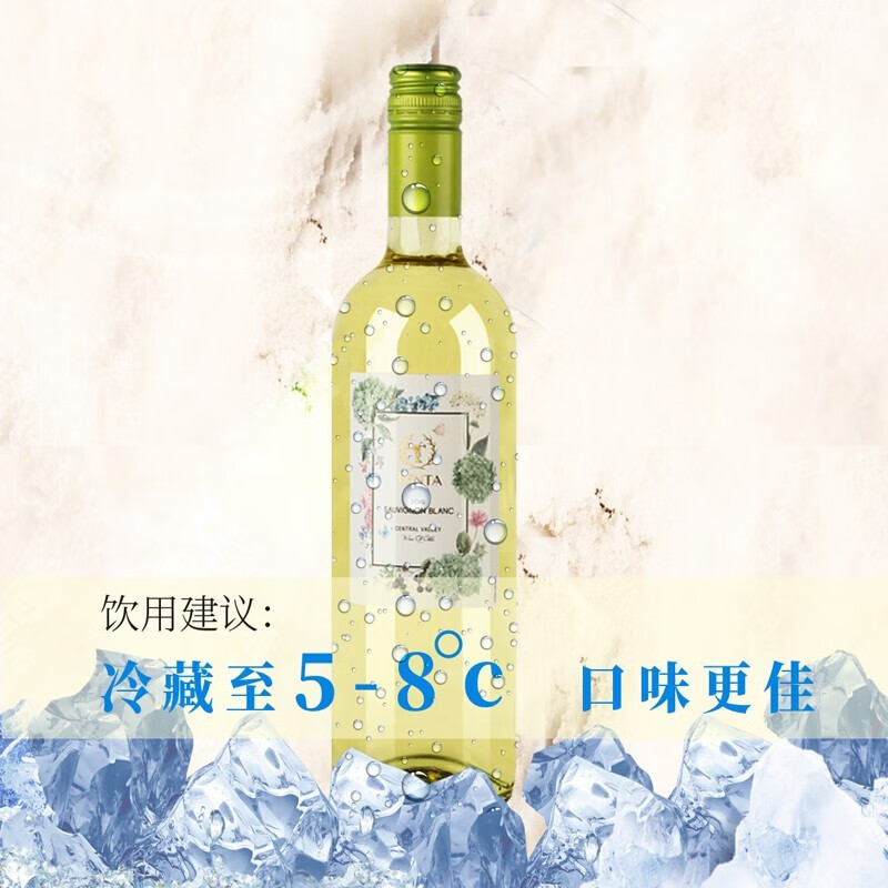 天帕智利中央山谷原瓶进口 长相思干白葡萄酒13度750ml*6瓶 精品2瓶装