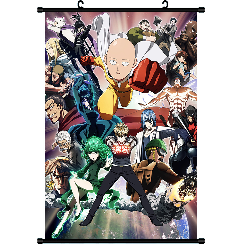 狼天影 一拳超人one punch-man 琦玉老师龙卷杰诺斯动漫海报周边挂画