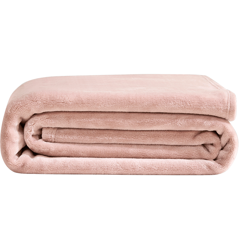 罗莱家纺 A类法兰绒毯子纯色午睡空调毯盖毯  粉色200*230cm
