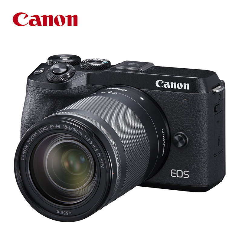 佳能（Canon）EOS M6 Mark II 微单相机 数码相机 黑色套机 （18-150 微单镜头）Vlog相机 4K 视频拍摄