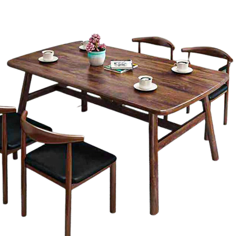 工来工往餐桌饭桌桌子家用吃饭桌子方桌小户型小餐桌长桌多功能仿实木简约餐厅桌客厅长方形桌子4人6人 胡桃色1*0.6米桌子铁腿仿实木(单桌)