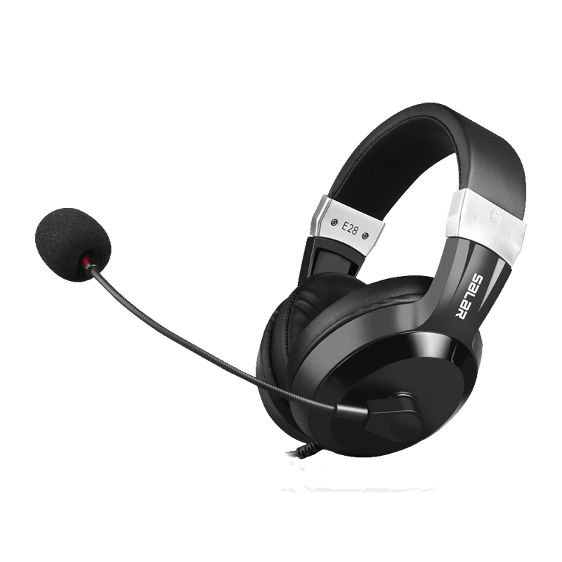 声籁E28 考试专用有线耳机 降噪头戴式网课学习 录音电教英语口语中考高考听力听说考试耳麦 3.5圆口双插头-双孔电脑听说考试