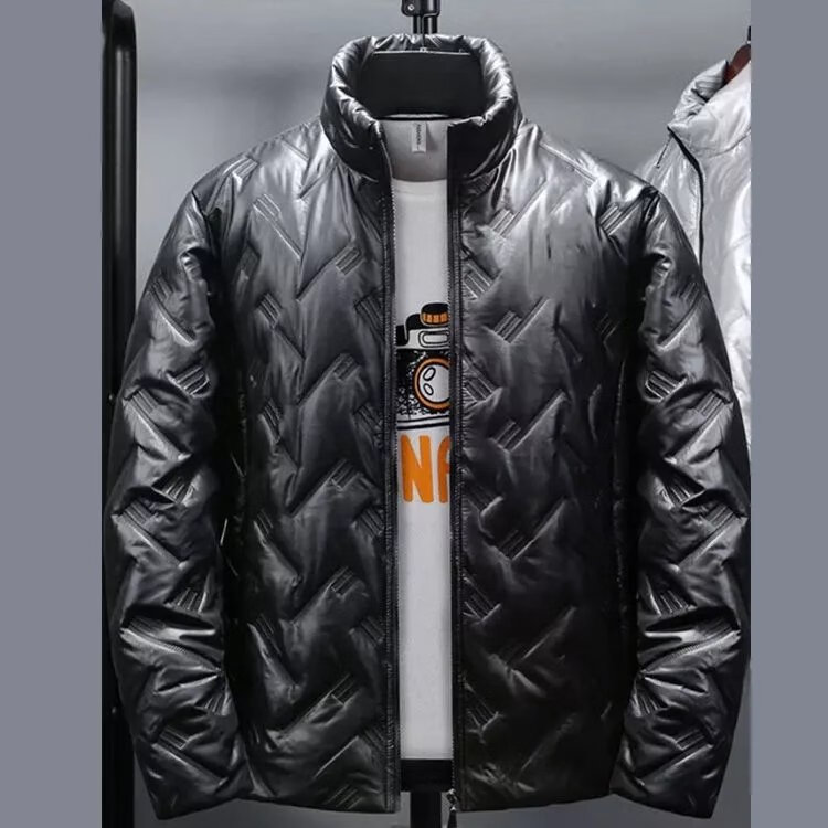 秋冬季棉衣男百搭亮面轻薄清仓棉袄休闲装男式棉服外套男sn6339 黑色