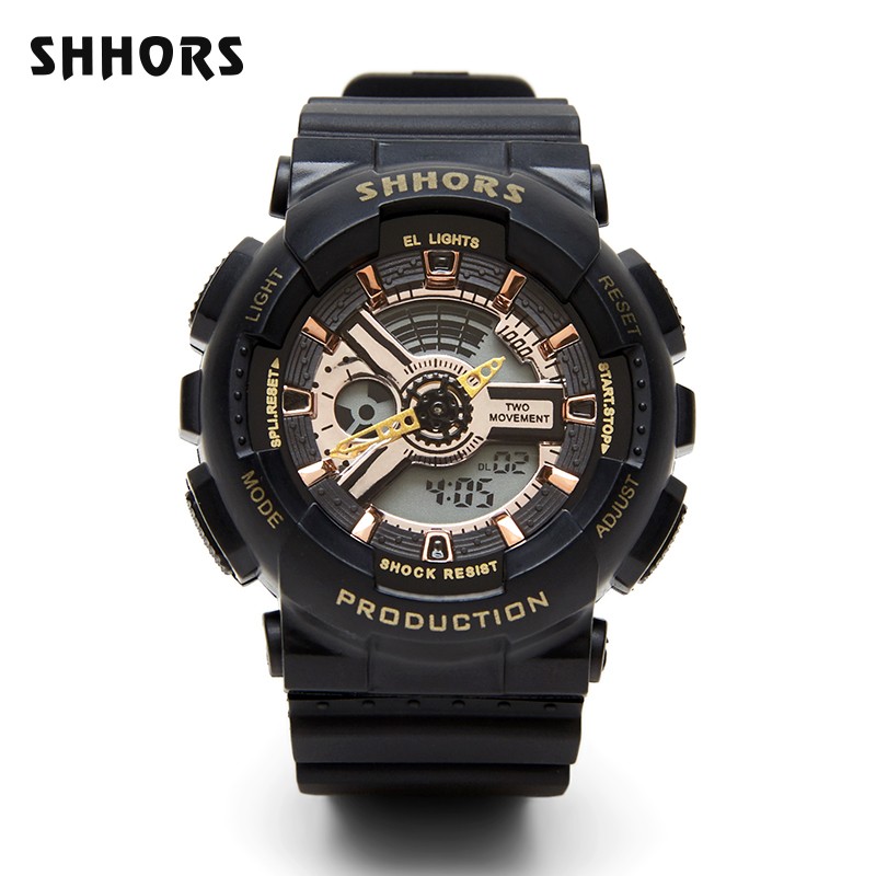 聖猴時（SHHORS）男学生防水夜光电子表青少年中小学生多功能运动表小版 白玫金810Y