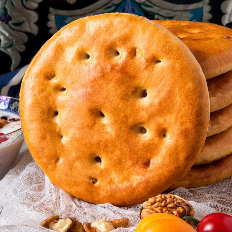 5折 新疆特产烤馕饼原始核桃油馕手工小吃点心囊 核桃馕3个