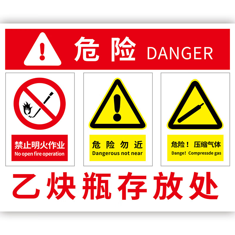 乙炔氧气安全存放标识牌责任牌警示氧气四防标识牌运输储存使用管