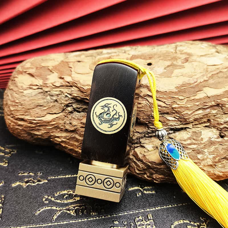 佳城梁实心黄铜印章书法篆刻私人刻字书画收藏成人礼生日送父亲退伍毕业纪念企业定制 四大神兽 黄铜镶嵌 20*20*60mm