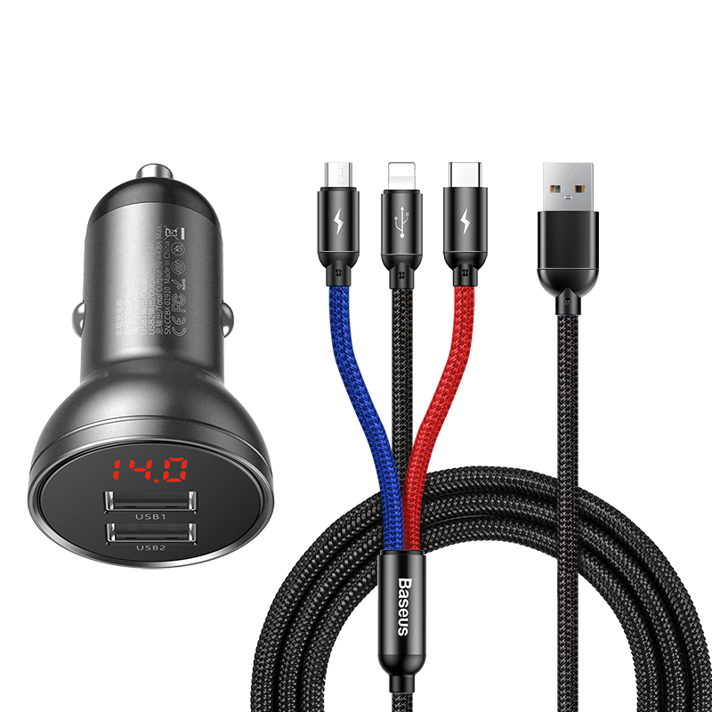 ڲ˼Baseus س ˫USBһ϶4.8Aѹ¶ȿ װ˫USB+һ56Ԫ