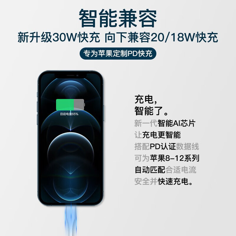 IMEV苹果充电器适配原装30W官.方氮化镓充电头快充iPhone14/13promax/pro/plus12/11手机插头线充套装 【原盒封装】苹果30W快充头+1米闪充线