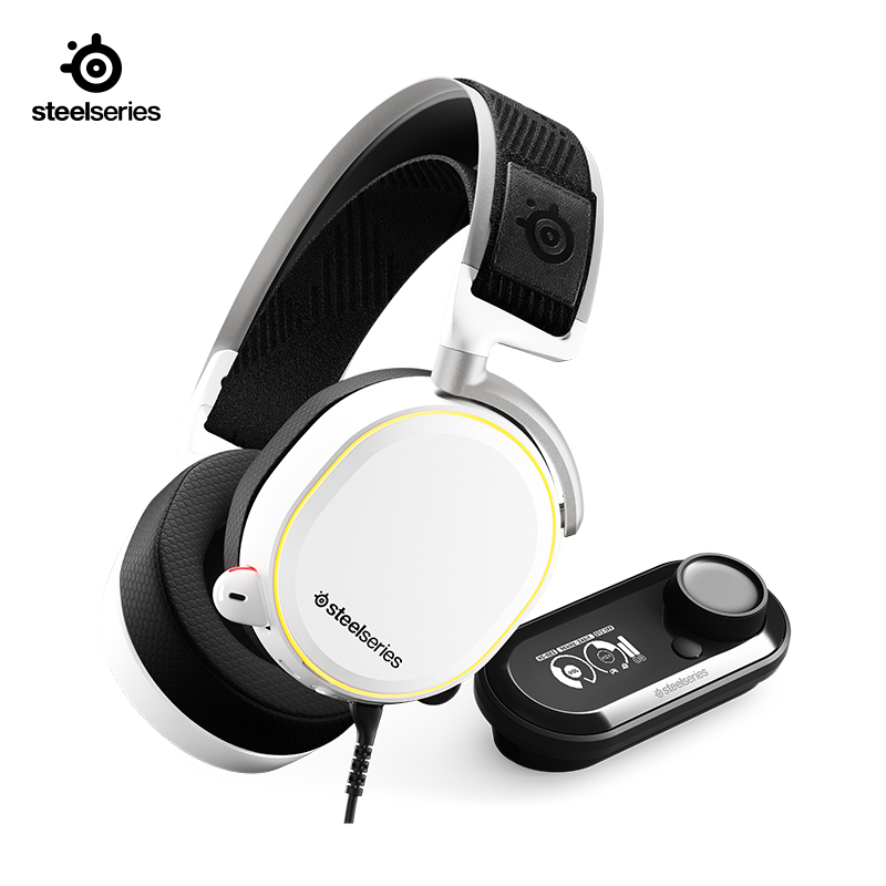 赛睿 (SteelSeries) Arctis 寒冰 Pro+GameDAC 有线耳机 降噪耳机耳麦 高解码保真 游戏耳机头戴式 白色