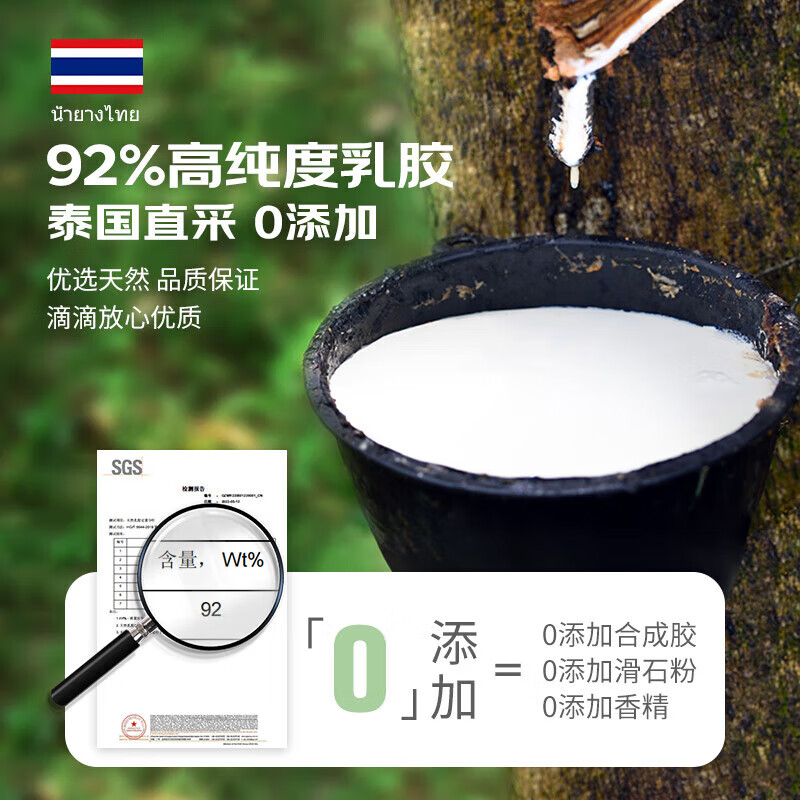 金橡树泰国乳胶原液进口双人床垫 1.8米x2米 92%乳胶 泰舒95D 含内外套
