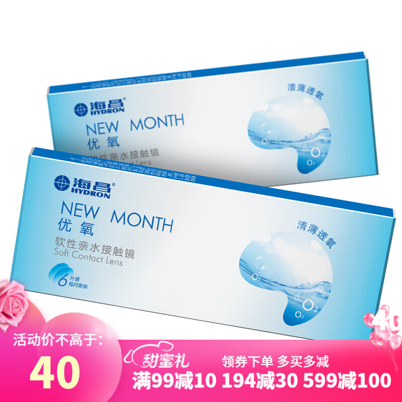 海昌Newmonth月抛6片装450度透明隐形眼镜价格走势及评测