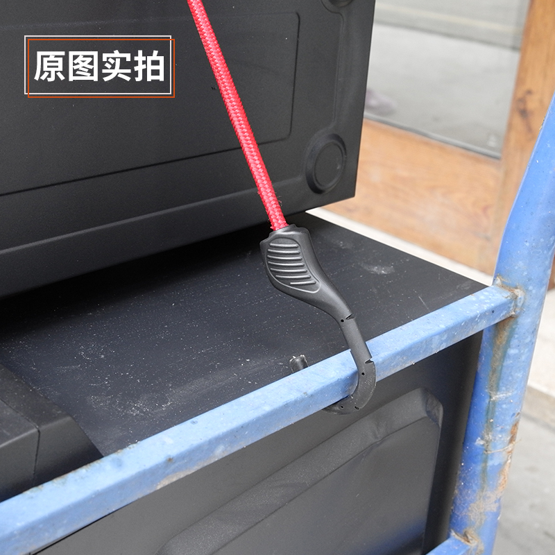 箭鎮箭镇2根装加大加粗包塑钢钩行李绳弹力自行车捆绑绳摩托车绑带 挡片款-灰色2根 200cm