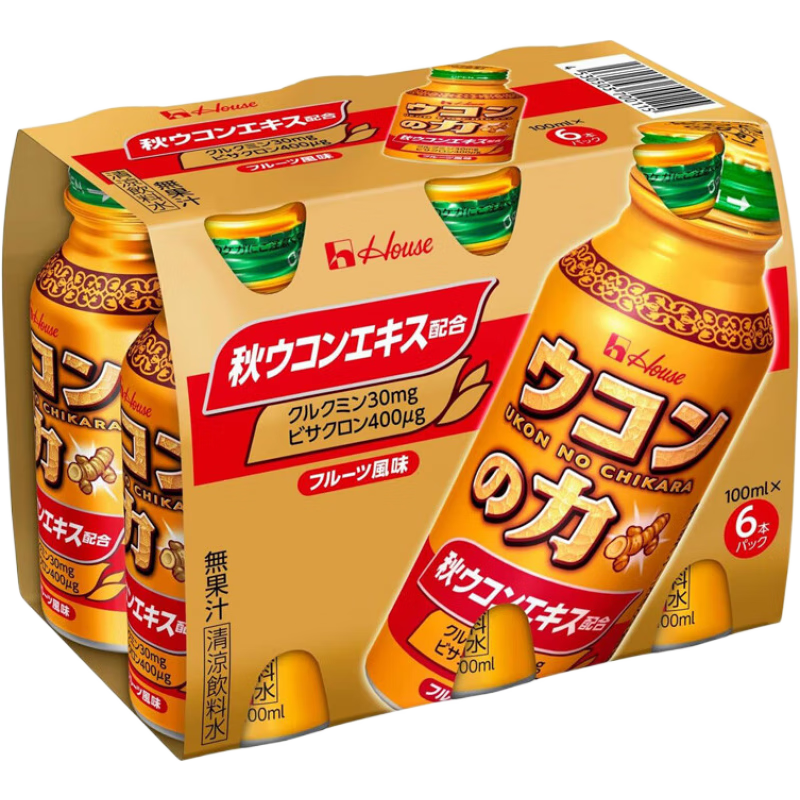 好侍日本House好侍姜黃之力解酒應(yīng)酬不宿醉提神功能液體飲料 6瓶裝