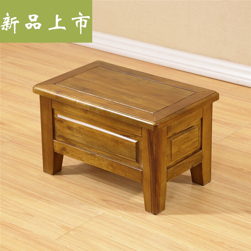 板凳穿鞋凳家用方凳客厅仿古实木小矮凳子 青檀色(长48*宽30*高29)