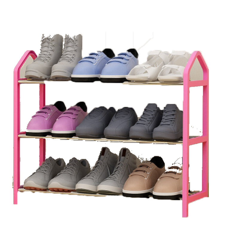 多层宿舍鞋架大学生寝室不锈钢鞋架子四层五层简易家用多功能 咖啡大号五层 每层4根钢管隔层