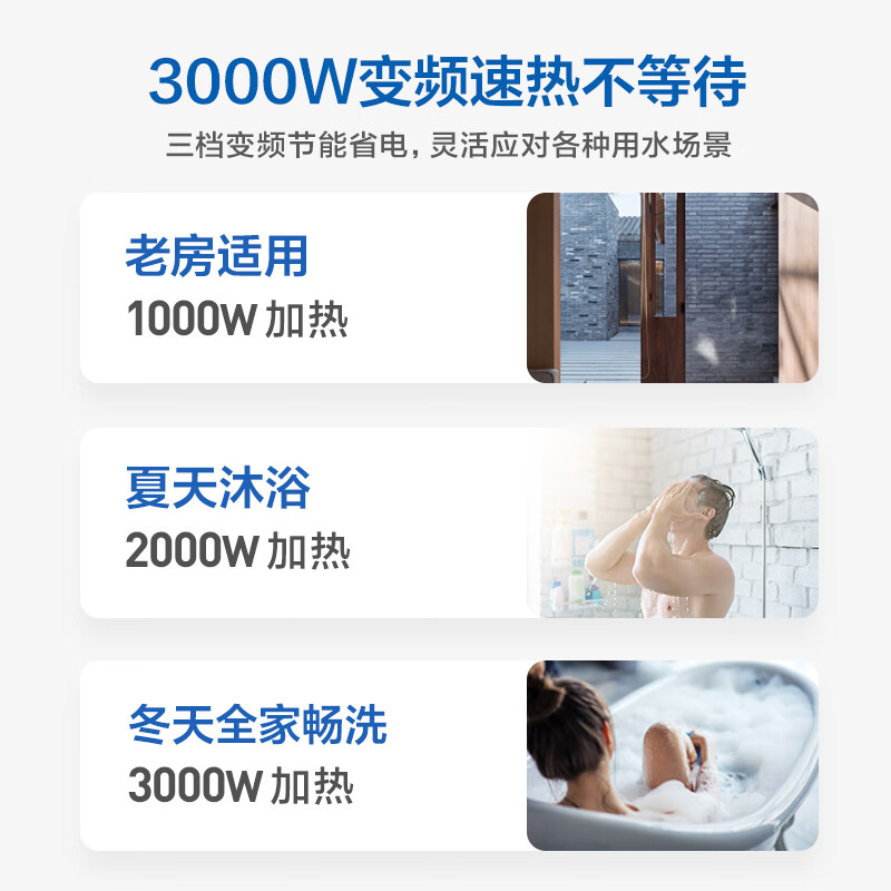 海尔（Haier）60升电热水器 变频速热 6倍增容 80度高温健康沐浴 智能远程操控 EC6002-JC5(U1) *