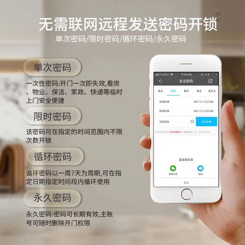 通通锁远程密码科技侠美团酒店锁入户门智能锁公寓门锁酒店民宿 G20通通锁密码版 含国标24-240锁体