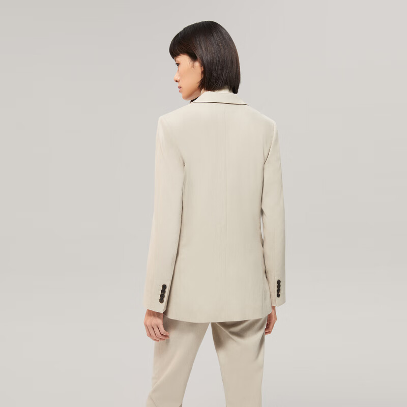 OVV【爱情而已同款】OVV秋冬热卖女装羊毛羊绒混纺套装西服外套 燕麦A9 XS