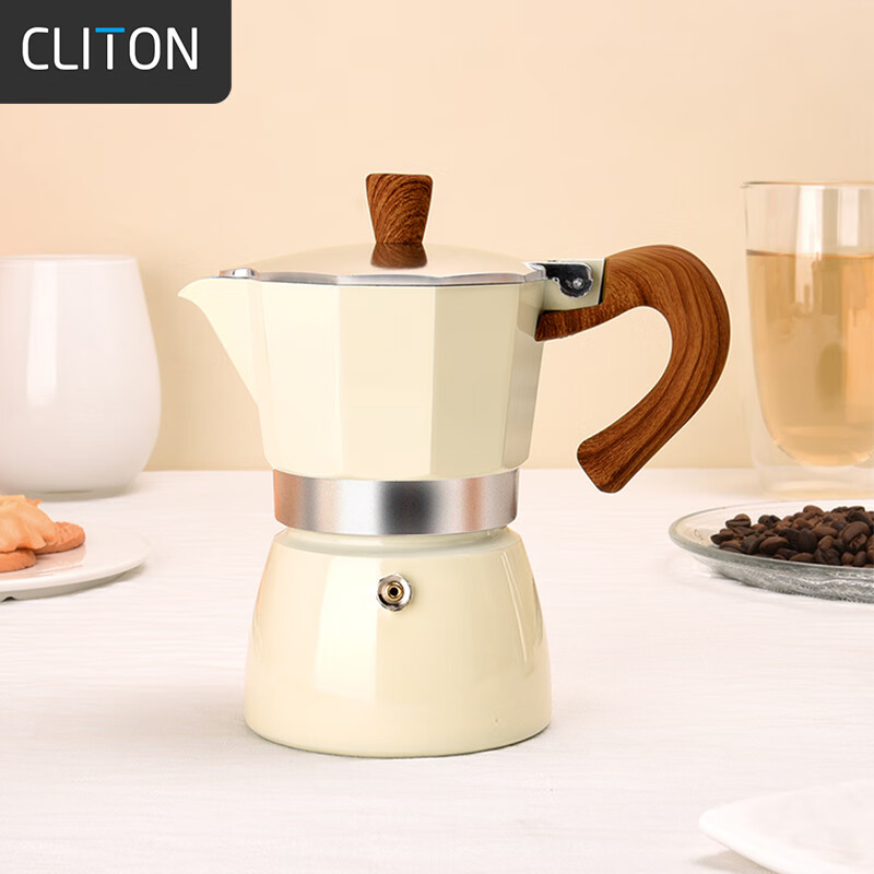 CLITON摩卡壶家用单阀手冲咖啡壶八角欧式户外露营意式咖啡机浓缩滴滤壶