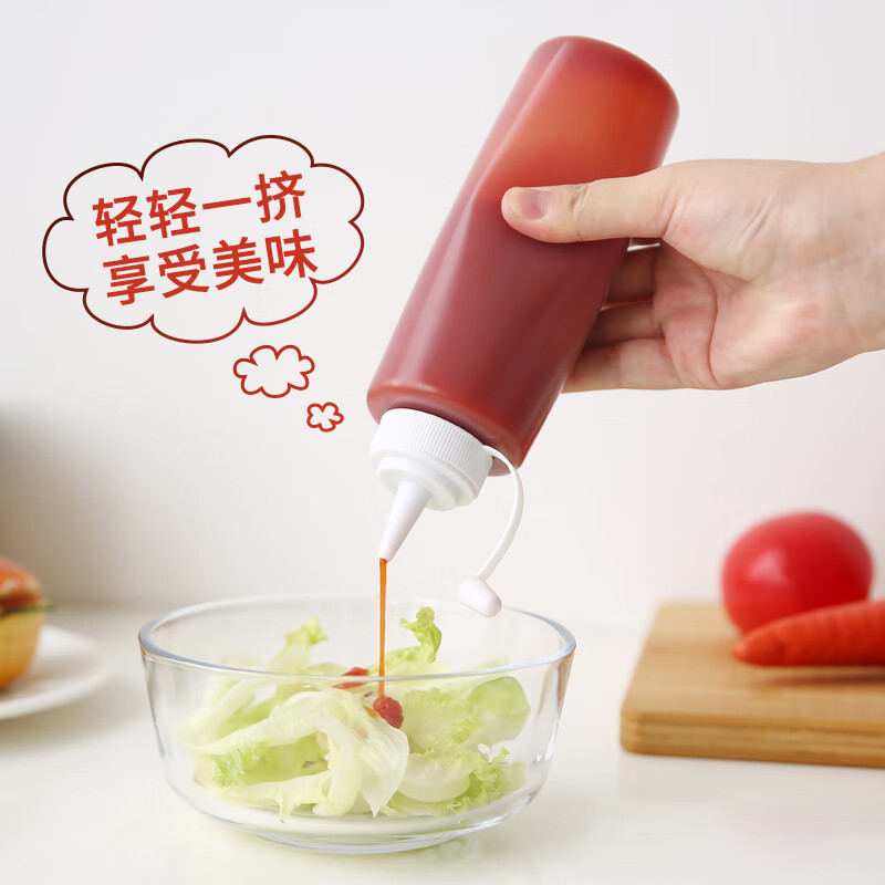 馨芒塑料挤酱瓶家用番茄酱沙拉挤压瓶酱料蜂蜜果酱汁瓶尖嘴瓶子 大号300ml(3只装)