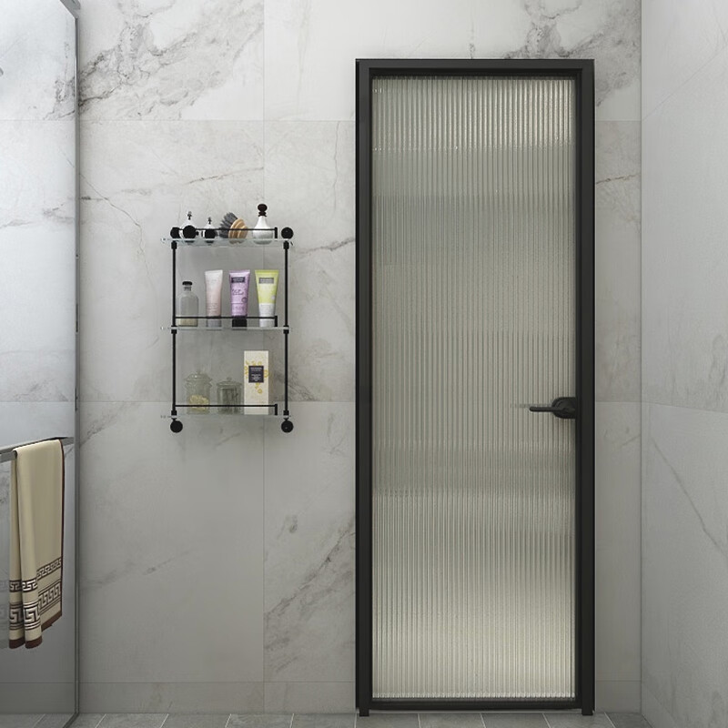 卫生间门防潮防爆潮盛卫生间门铝镁合金家用浴室门窄边简约钢化玻璃