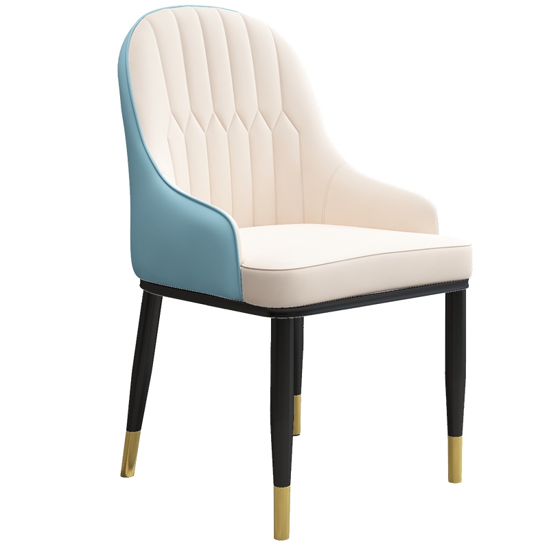 田门前 北欧家用轻奢靠背餐椅经济型金属网红化妆美甲椅子现代简约 灰色 美杜莎A款全灰