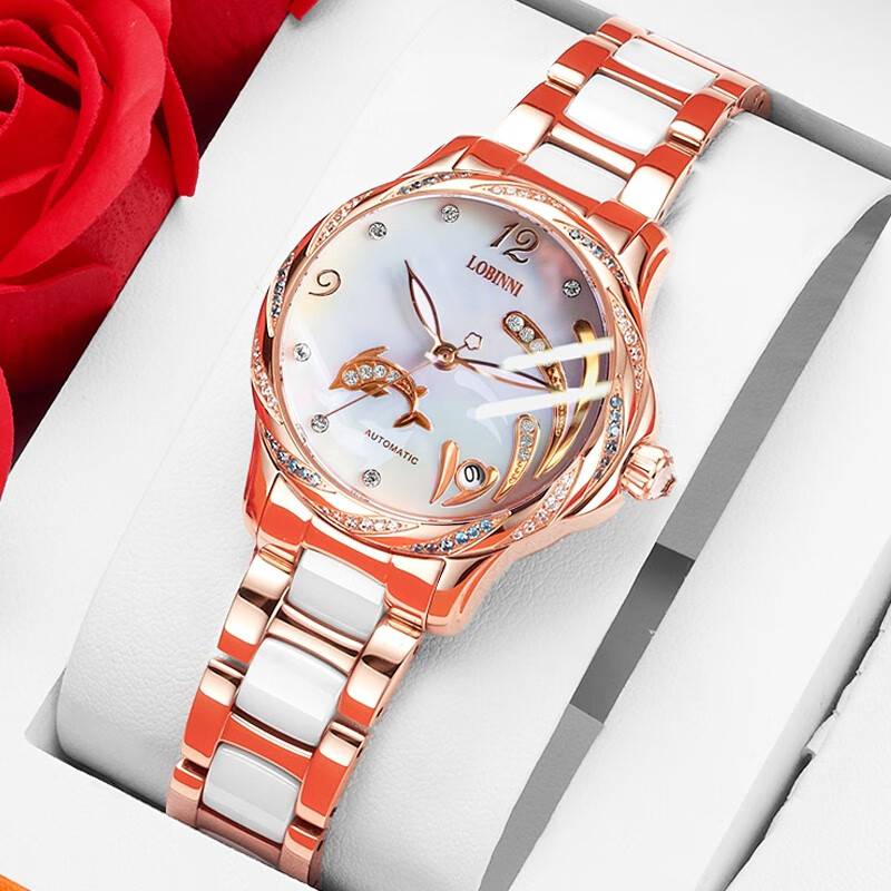 罗宾尼(lobinni) 正品女士手表女表时尚名牌十大品牌名表全自动机械表