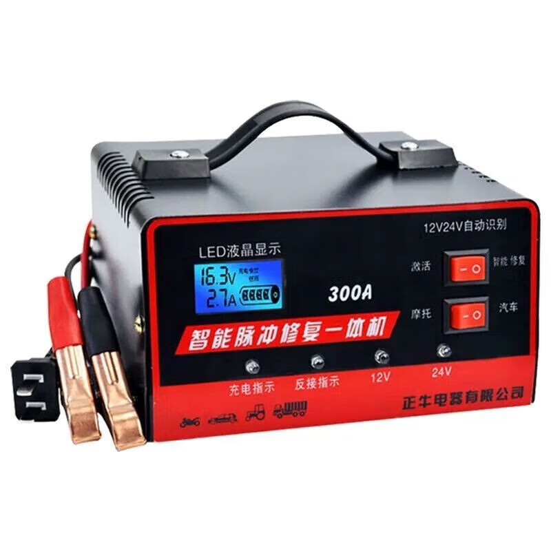 天南兄弟汽车电瓶充电器智能脉冲修复一体机纯铜机芯通用全自动12v24V摩托 【2500A】大功率充电+修复+检测