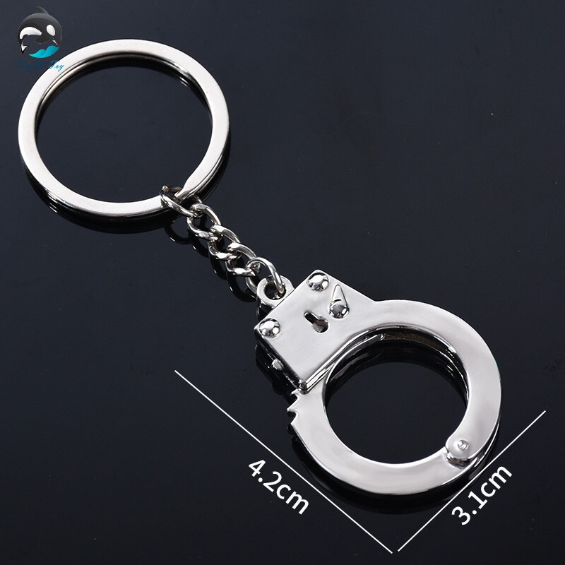 科教模型手铐迷你手铐钥匙扣玩具手铐金属钥匙链新奇特定制logo刻字小
