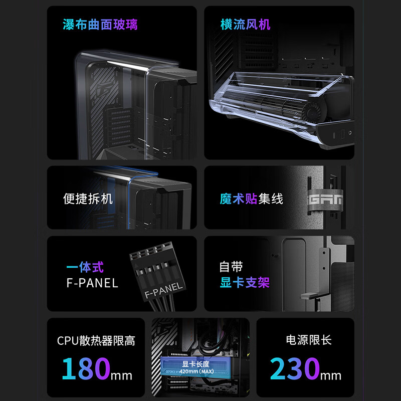 七彩虹（Colorful）iGame C25A Ultra W定制电脑主机箱 C25H双玻璃无立柱海景房/10风扇位  新品丨iGame C25A Vortex 机箱