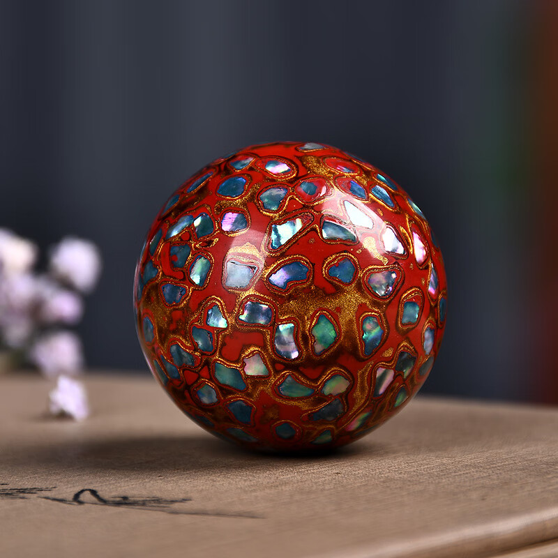 大漆珠满贝壳30mm佛珠手串25mm锁骨链吊坠配饰非遗漆器手环 满贝壳