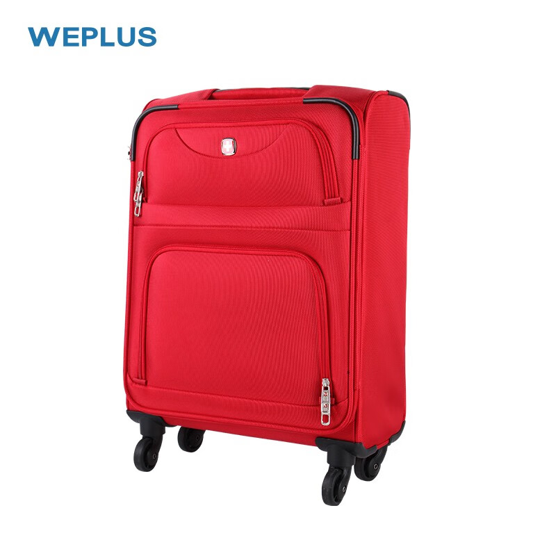 唯加WEPLUS行李箱布箱 时尚出差旅行箱学生男女通用拉杆箱WP850 亮红色 20英寸